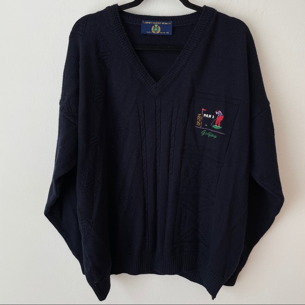Navy V-Neck Sweater
